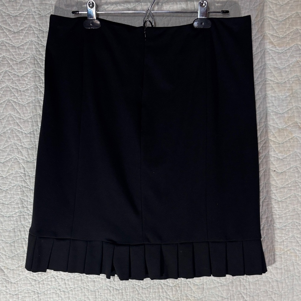 Sandro Black Pencil Skirt with Pleated Trim - Picture 3 of 4
